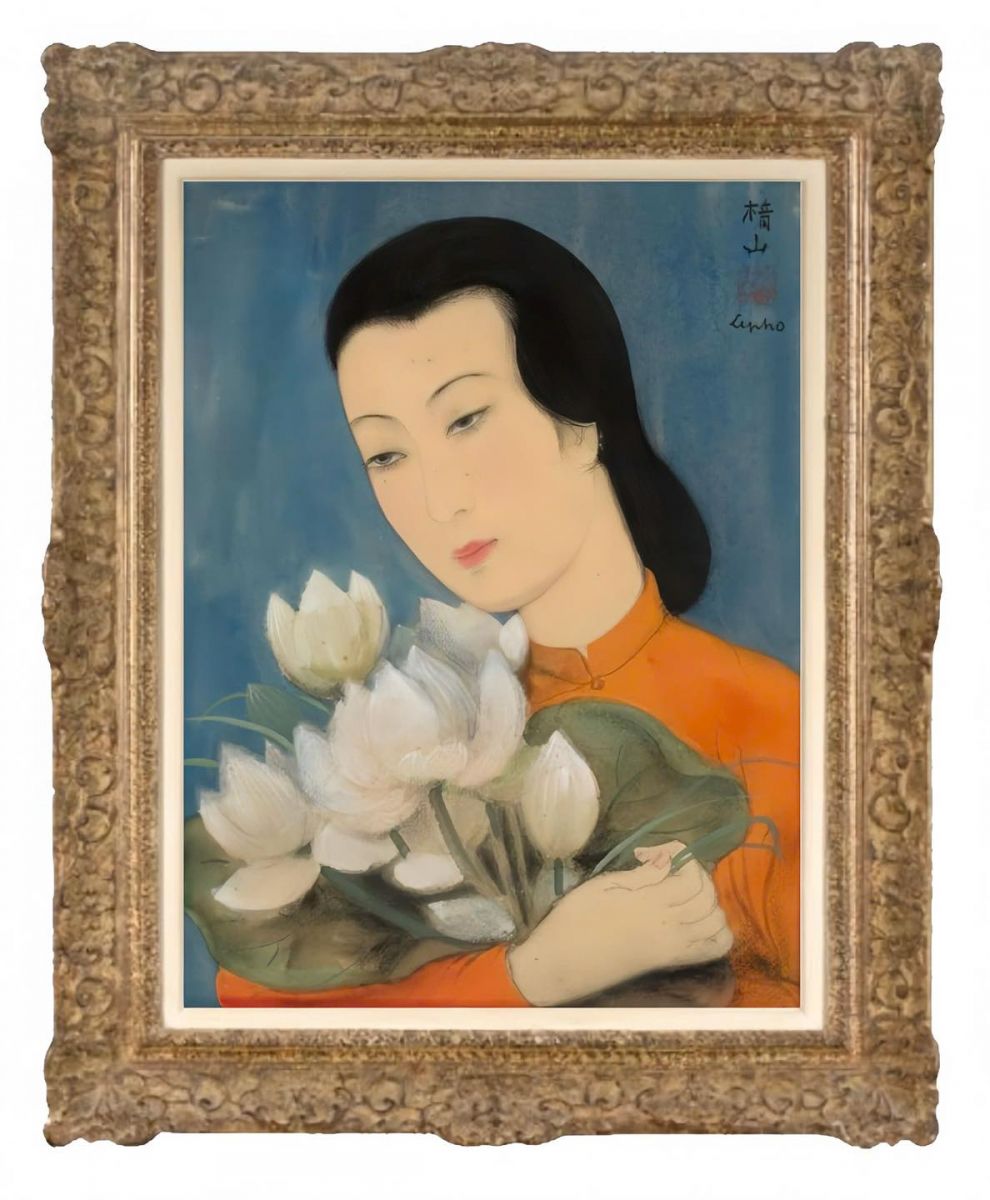 LÊ PHỔ – “JEUNE FEMME AUX FLEURS DE LOTUS”
