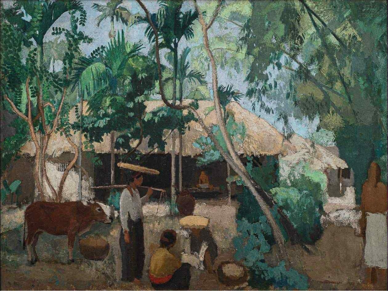 JOSEPH INGUIMBERTY (1896–1971) – “L’ÉCHANGE AU VILLAGE”