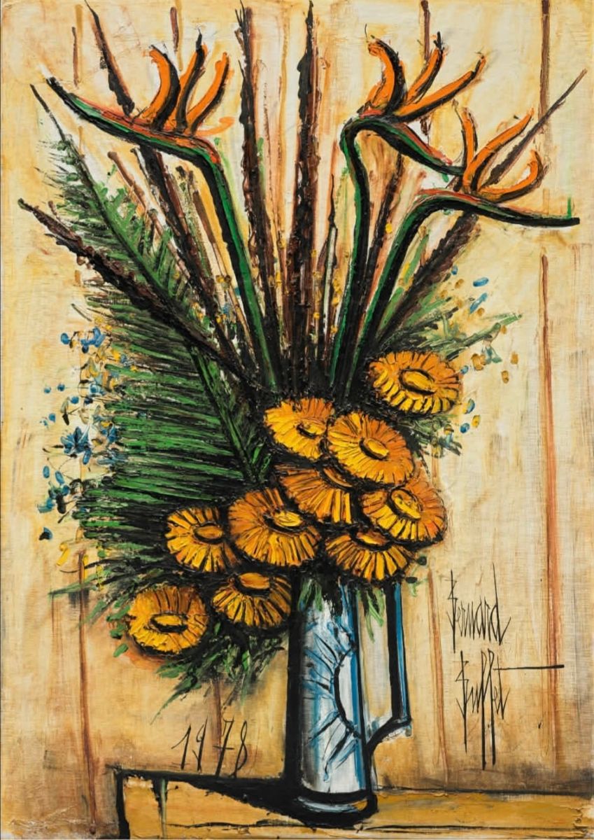 BERNARD BUFFET (1928–1999) – HOA TRONG BÌNH XANH