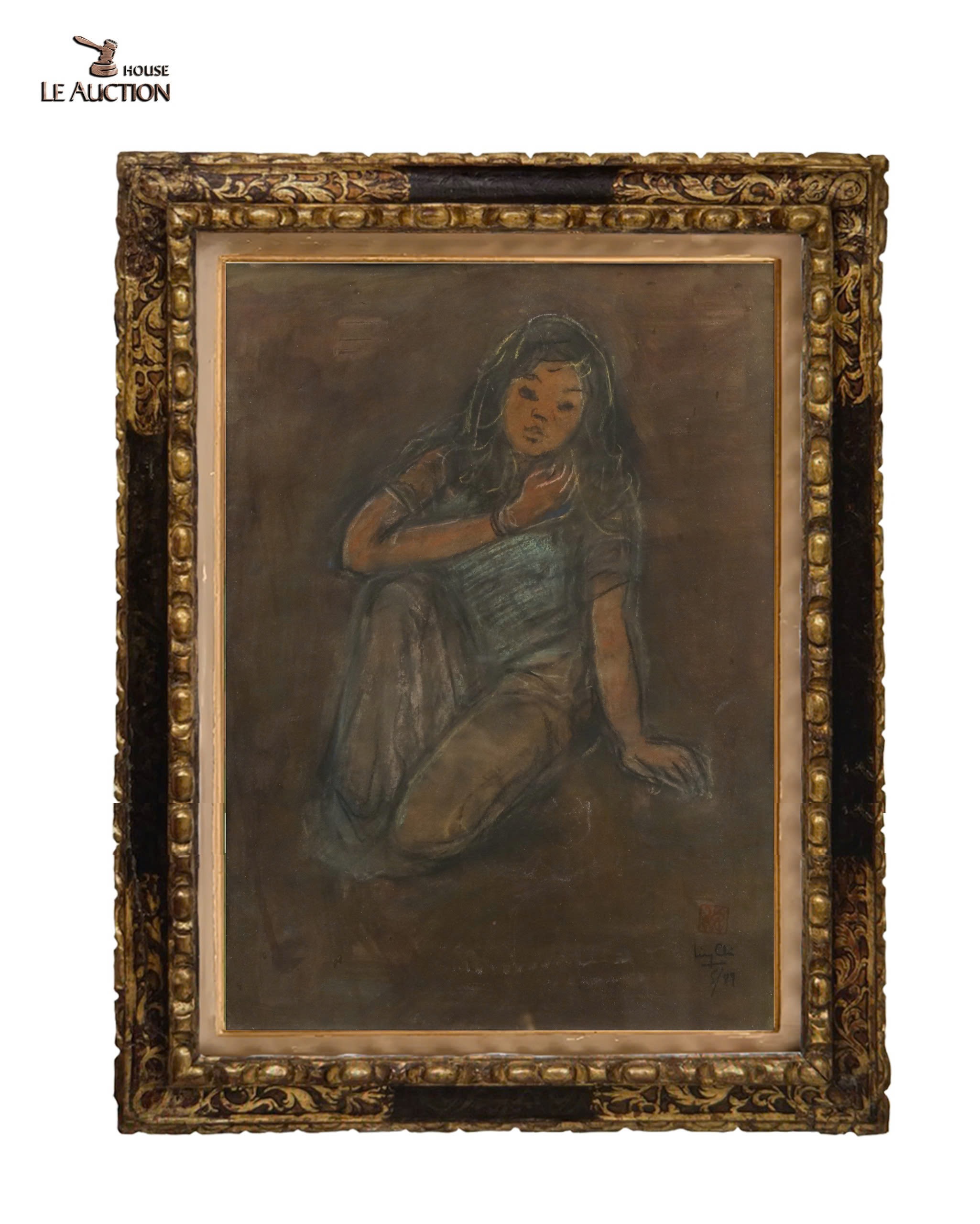 A painting of a child in a frameDescription automatically generated